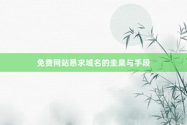 免费网站恳求域名的圭臬与手段
