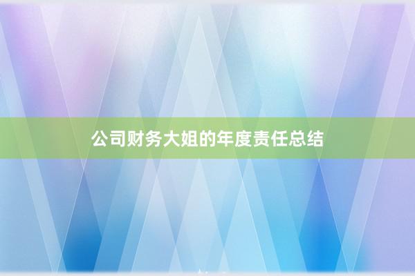 公司财务大姐的年度责任总结