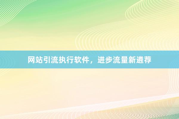 网站引流执行软件，进步流量新遴荐